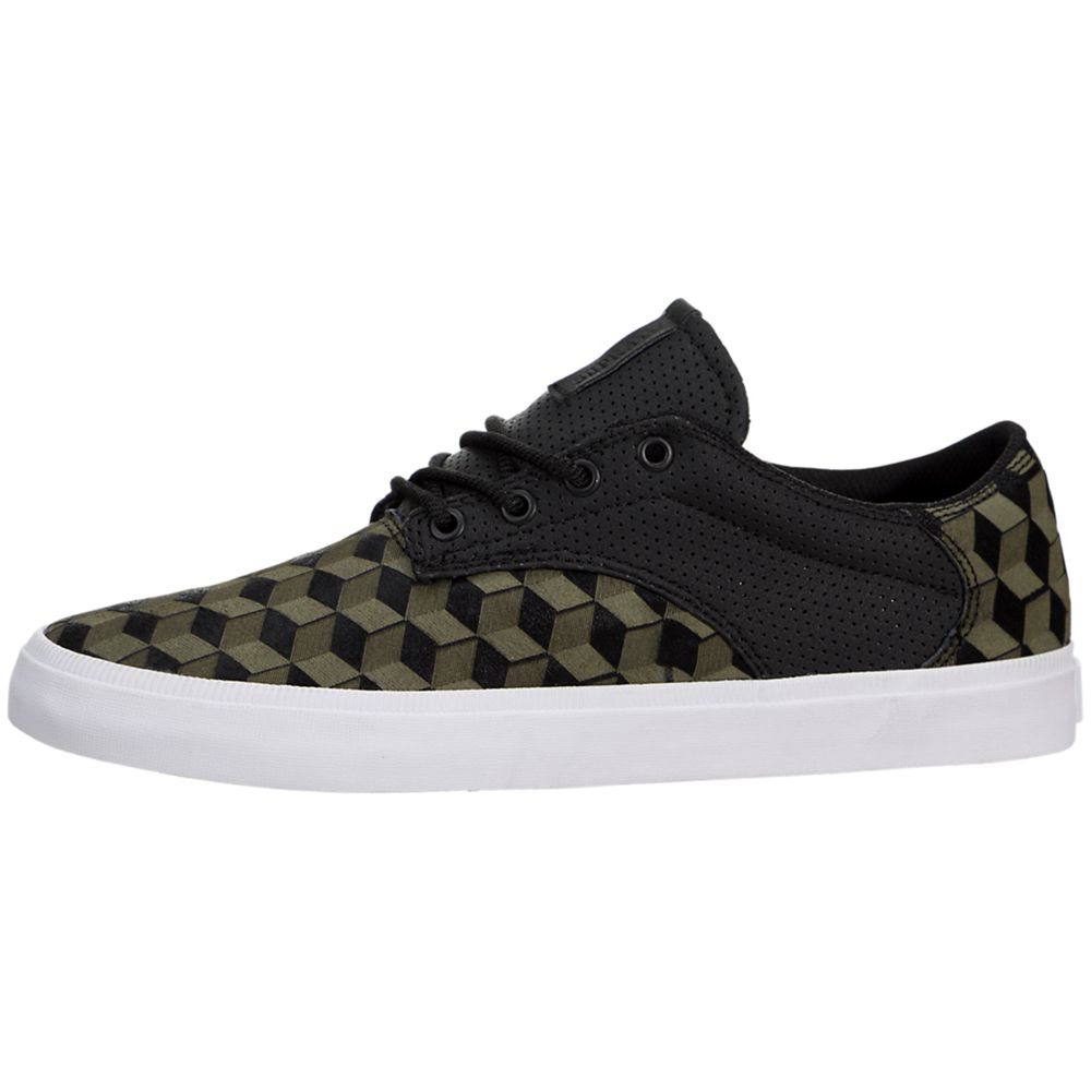 Baskets Basses Supra Pistol Vert Noir Olive Drab/Black-White Femme | JNU-50006251